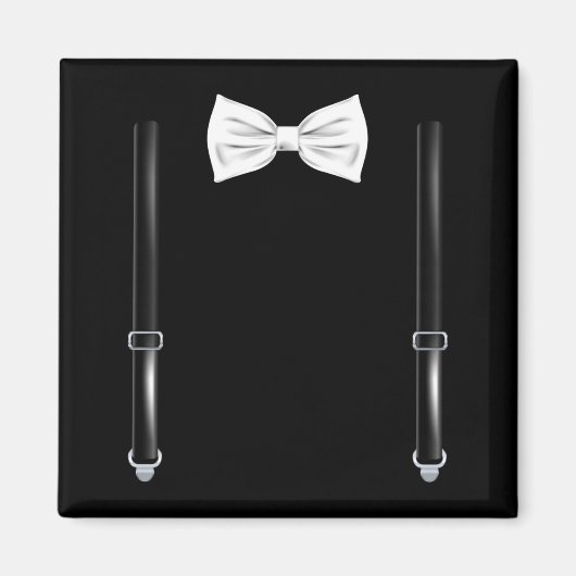 Bow Tie With Suspenders Funny Wedding And Special Magneet (Voorkant)