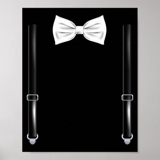 Bow Tie With Suspenders Funny Wedding And Special  Poster (Voorkant)