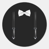 Bow Tie With Suspenders Funny Wedding And Special Ronde Sticker (Voorkant)
