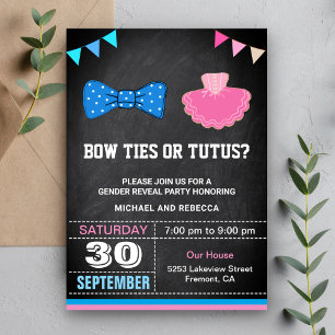 Bow Ties of Tutus Geslacht Reveleert Feest Kaart