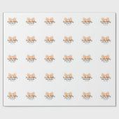 Bow-tiful birthday orange bow name date simple pas cadeaupapier (Vlak)