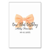 Bow-tiful birthday orange bow name date simple pas kaart (Achterkant)