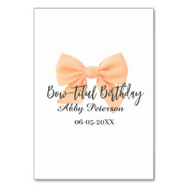 Bow-tiful birthday orange bow name date simple pas kaart