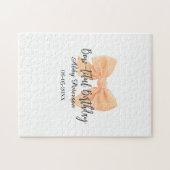 Bow-tiful birthday orange bow name date simple pas legpuzzel (Horizontaal)
