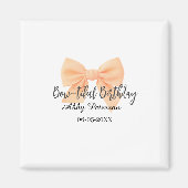 Bow-tiful birthday orange bow name date simple pas magneet (Voorkant)