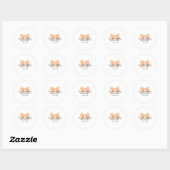 Bow-tiful birthday orange bow name date simple pas ronde sticker (Vel)