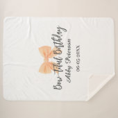 Bow-tiful birthday orange bow name date simple pas sherpa deken (Voorkant (horizontaal))