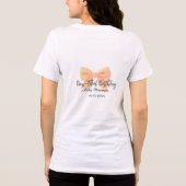 Bow-tiful birthday orange bow name date simple pas Tri-Blend shirt (Achterkant)