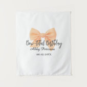 Bow-tiful birthday orange bow name date simple pas wandkleed (Voorkant)