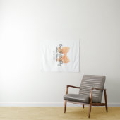 Bow-tiful birthday orange bow name date simple pas wandkleed (In Situ (horizontaal))