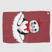 Bow-tiful Seal – Christmas Edition Golfhanddoek (Horizontaal)