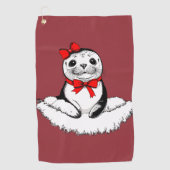 Bow-tiful Seal – Christmas Edition Golfhanddoek (Voorkant)