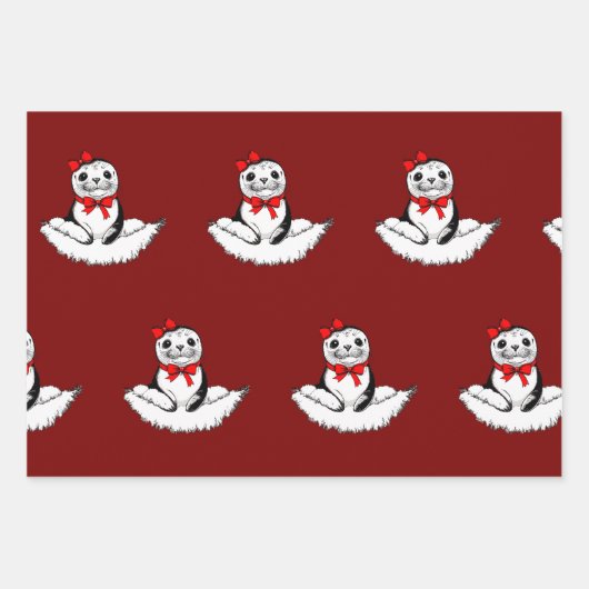 Bow-tiful Seal – Christmas Edition Inpakpapier Vel (Voorkant 3)