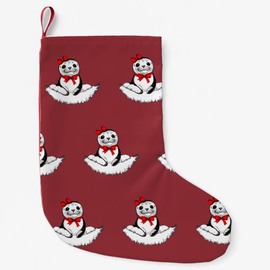 Bow-tiful Seal – Christmas Edition Kleine Kerstsok (Voorkant)