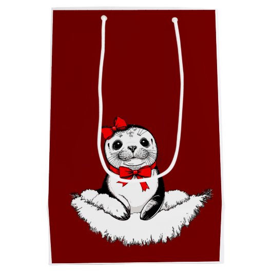 Bow-tiful Seal – Christmas Edition Medium Cadeauzakje (Achterkant)