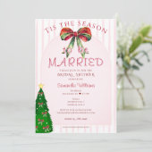 Bow Tis The Season To Be Married Bridal Shower Kaart (Staand voorkant)