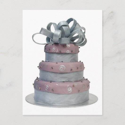 Bow Topped Wedding Cake Briefkaart (Voorkant)