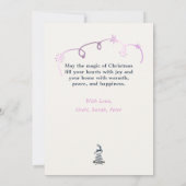 Bow & Trees Doodle Pastel Lavander Holiday Kaart (Achterkant)