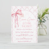 Bow uitnodigen, Vrijgezellenfeest, Coquette lint, Kaart (Staand voorkant)