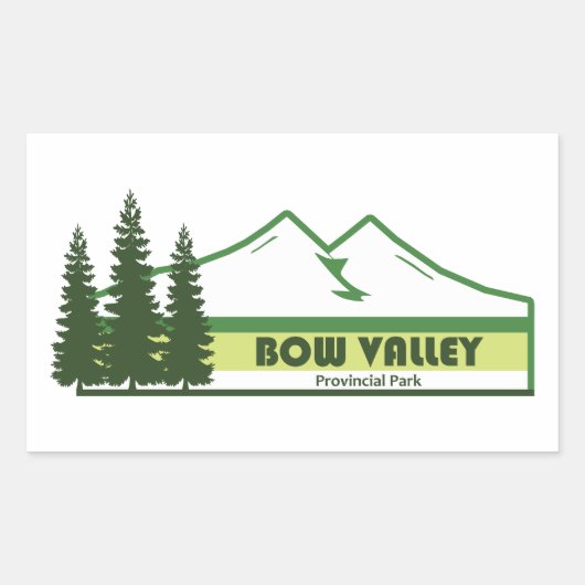 Bow Valley Provincial Park Groene strepen Rechthoekige Sticker (Voorkant)