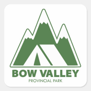 Bow Valley Provincial Park Mountains Camping Vierkante Sticker