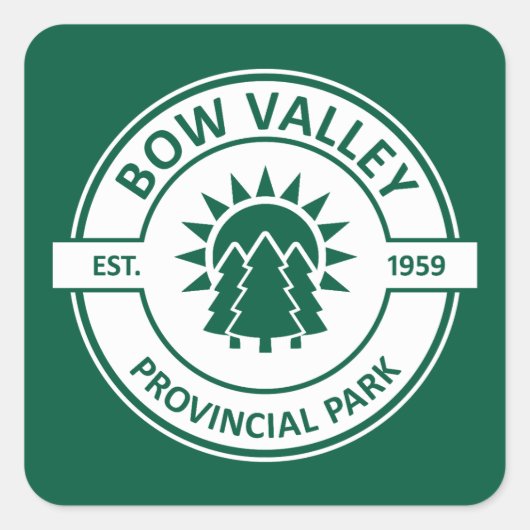 Bow Valley Provincial Park Sun Trees Vierkante Sticker (Voorkant)