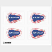 Bow Valley Rock cliché Carabiner Rechthoekige Sticker (Vel)