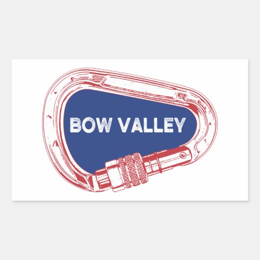 Bow Valley Rock cliché Carabiner Rechthoekige Sticker (Voorkant)