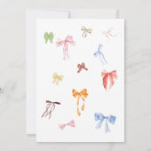 Bow Verjaardag Uitnodiging Klein Meisje Verjaardag (Achterkant)