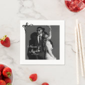Bow Vintage Script Custom Photo Wedding Servet (Insitu)