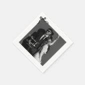 Bow Vintage Script Custom Photo Wedding Servet (Hoek)