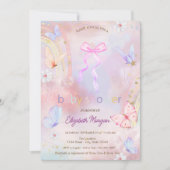 Bow vlinders bloemenregenboog Baby shower Kaart (Voorkant)