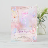 Bow vlinders bloemenregenboog Baby shower Kaart (Staand voorkant)