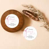 Bow Vrijgezellenfeest Favor Sticker, Dessert Stick Ronde Sticker