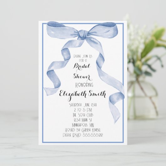 Bow Vrijgezellenfeest Invite Kaart (Staand voorkant)