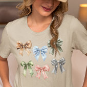 Bow Waterverf Coquette Girly Schattigee Gift Tri-Blend Shirt