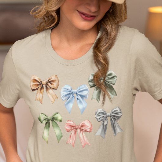 Bow Waterverf Coquette Girly Schattigee Gift Tri-Blend Shirt