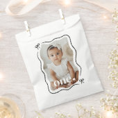 Bow Wavy Border Foto 1e verjaardag Bedankzakje (Geknipt)