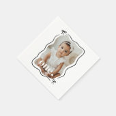 Bow Wavy Border Foto 1e verjaardag Servet (Hoek)