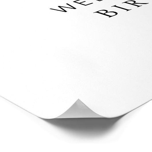 Bow Wavy Border Foto 1e Verjaardag Welkom Sign Poster (Hoek)