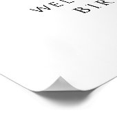 Bow Wavy Border Foto 3e Verjaardag Welkom Sign Poster (Hoek)