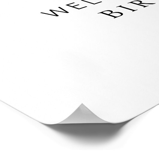 Bow Wavy Border Foto 3e Verjaardag Welkom Sign Poster (Hoek)