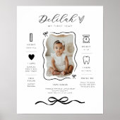 Bow Wavy Border Foto Milestone Poster (Voorkant)