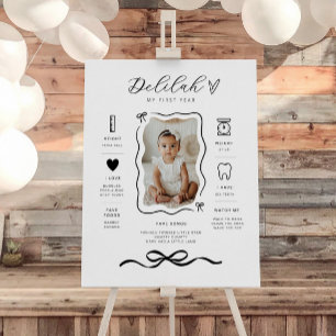 Bow Wavy Border Foto Milestone Poster