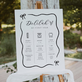 Bow Wavy Border Milestone Poster