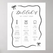 Bow Wavy Border Milestone Poster (Voorkant)