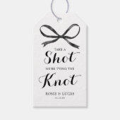 Bow Wedding Engagement Party Alcohol Shot Labels Cadeaulabel (Voorkant)