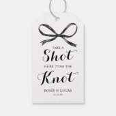 Bow Wedding Engagement Party Alcohol Shot Labels Cadeaulabel (Achterkant)