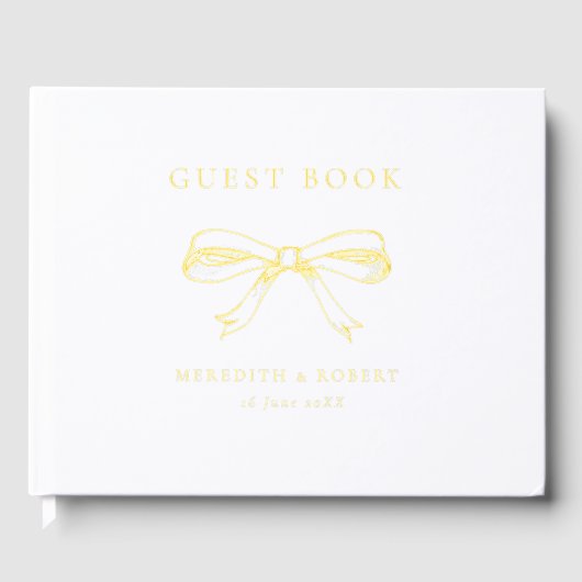  Bow Wedding Gold Gastenboek (Voorkant)