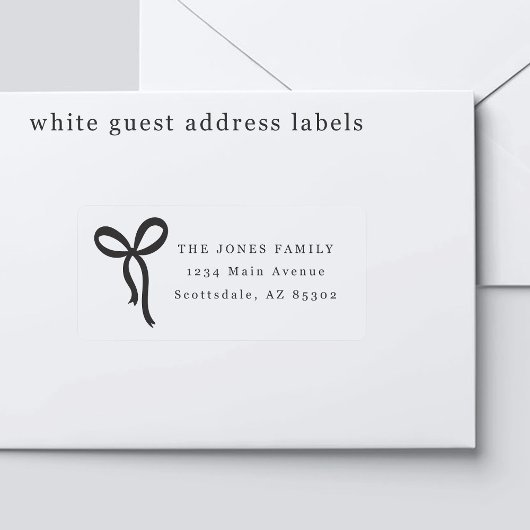 Bow Wedding Guest Address Labels